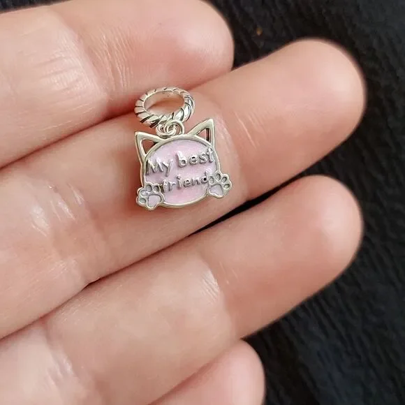 925 Silver Kitty Dangle Charm - Picture 2 of 6